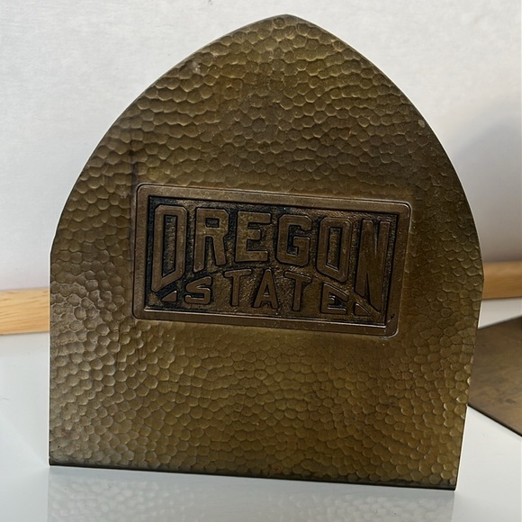 Oregon State Bookends Antique Brass Bookends Robbins Co. Attleboro MA - Picture 4 of 15